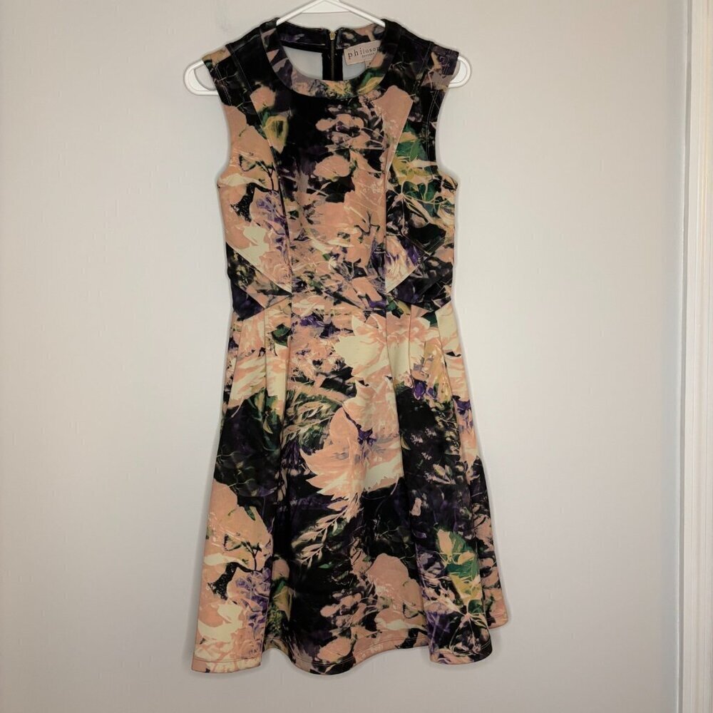 Philosophy 2 Dress Pink Floral Stretch Sleeveless